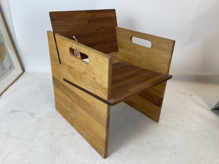 Handgemaakte Gerecyclede Design Stoel van Hardhout Mark 2