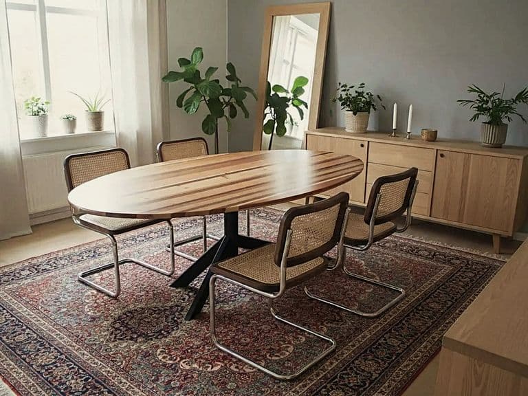 Ovale eettafel – handgemaakt blad  188 x 106 cm