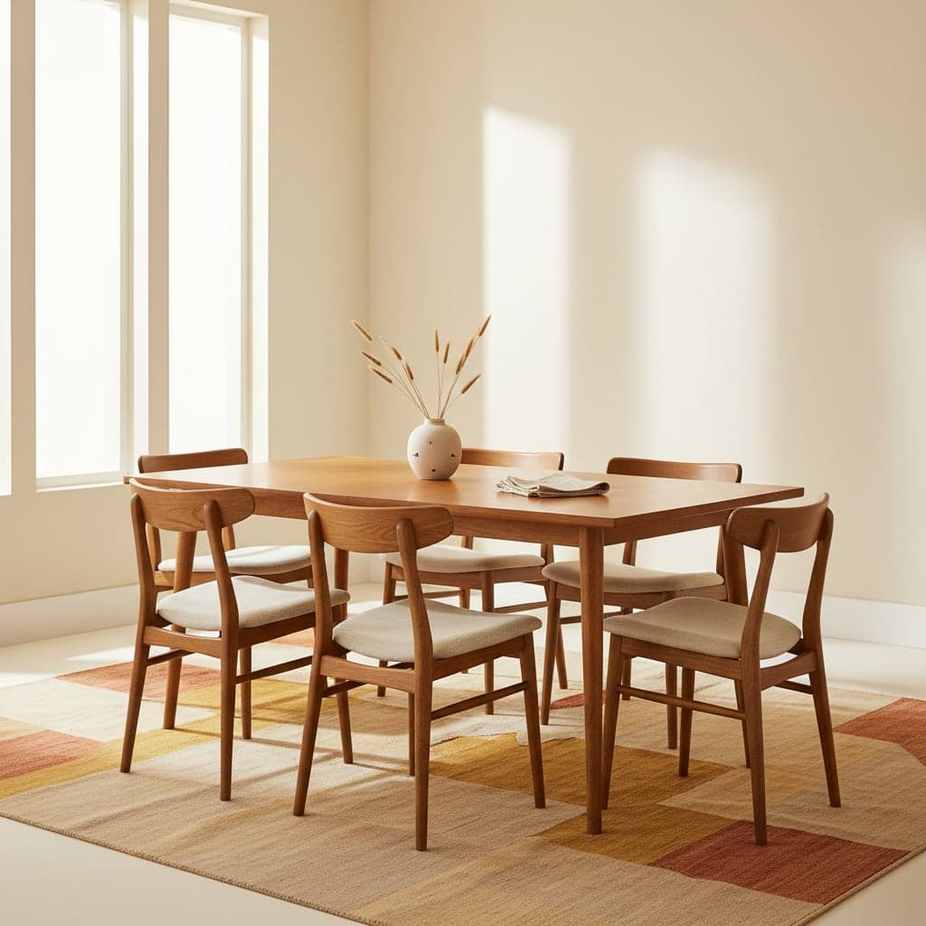Eikenhouten eettafelset met 4 stoelen