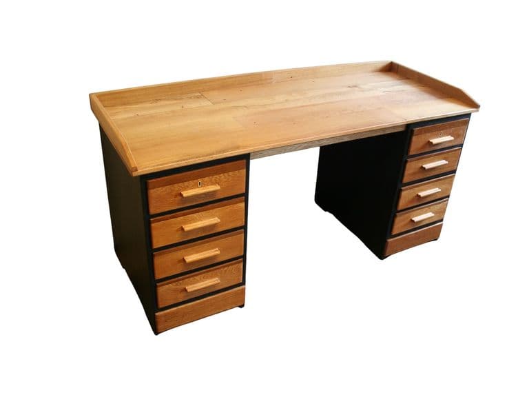 Vintage Eiken Bureau – Tijdloze Elegantie met Karakter