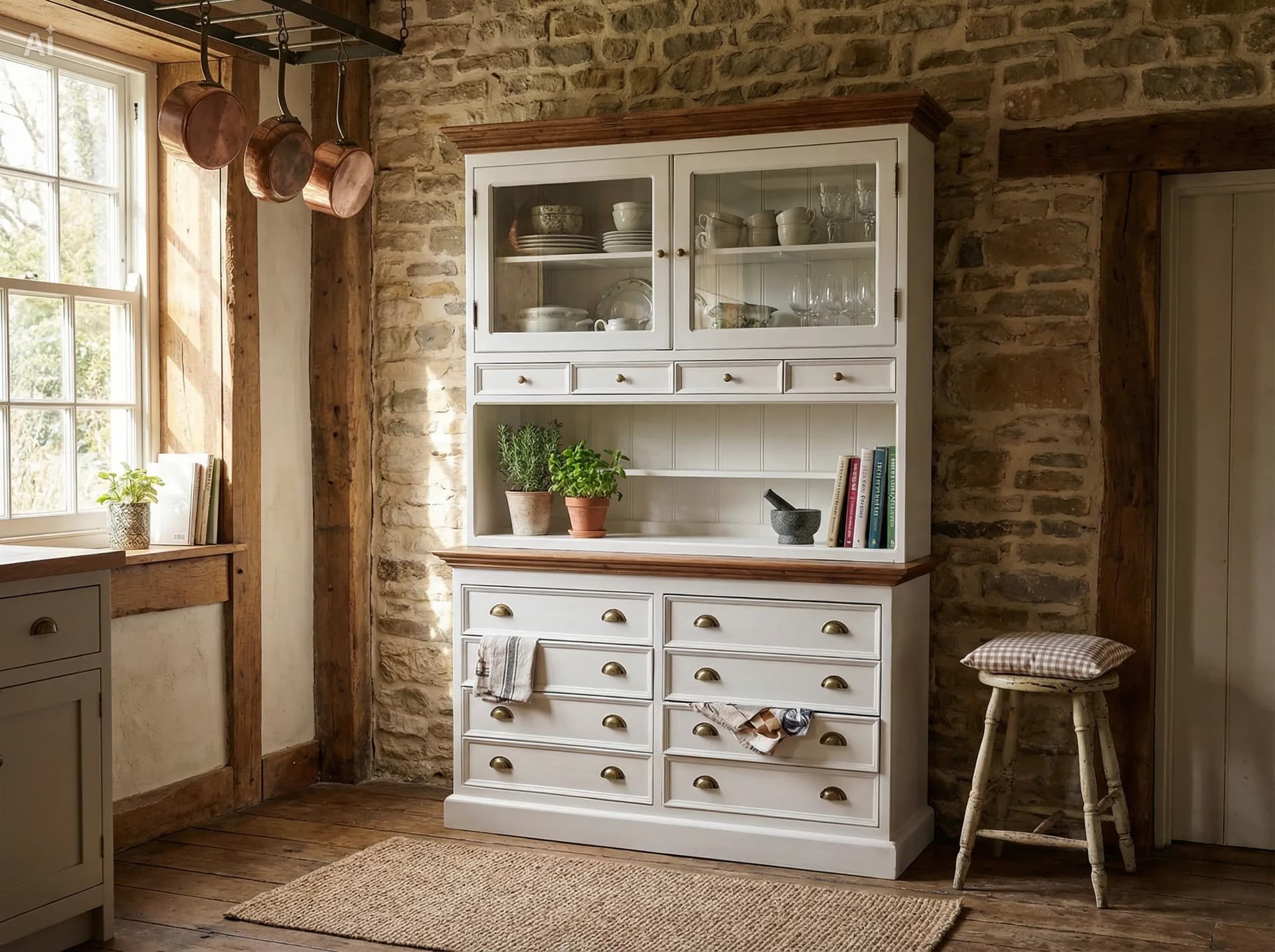 Vintage witte buffetkast – Totaal gerestaureerd
