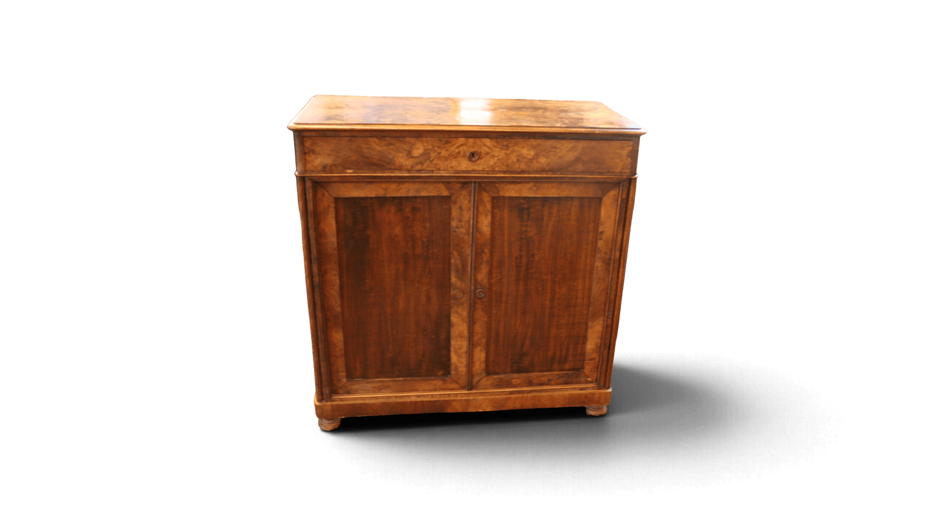Antieke Biedermeier Commode / Onderkast – Rijk Wortelnoten Fineer