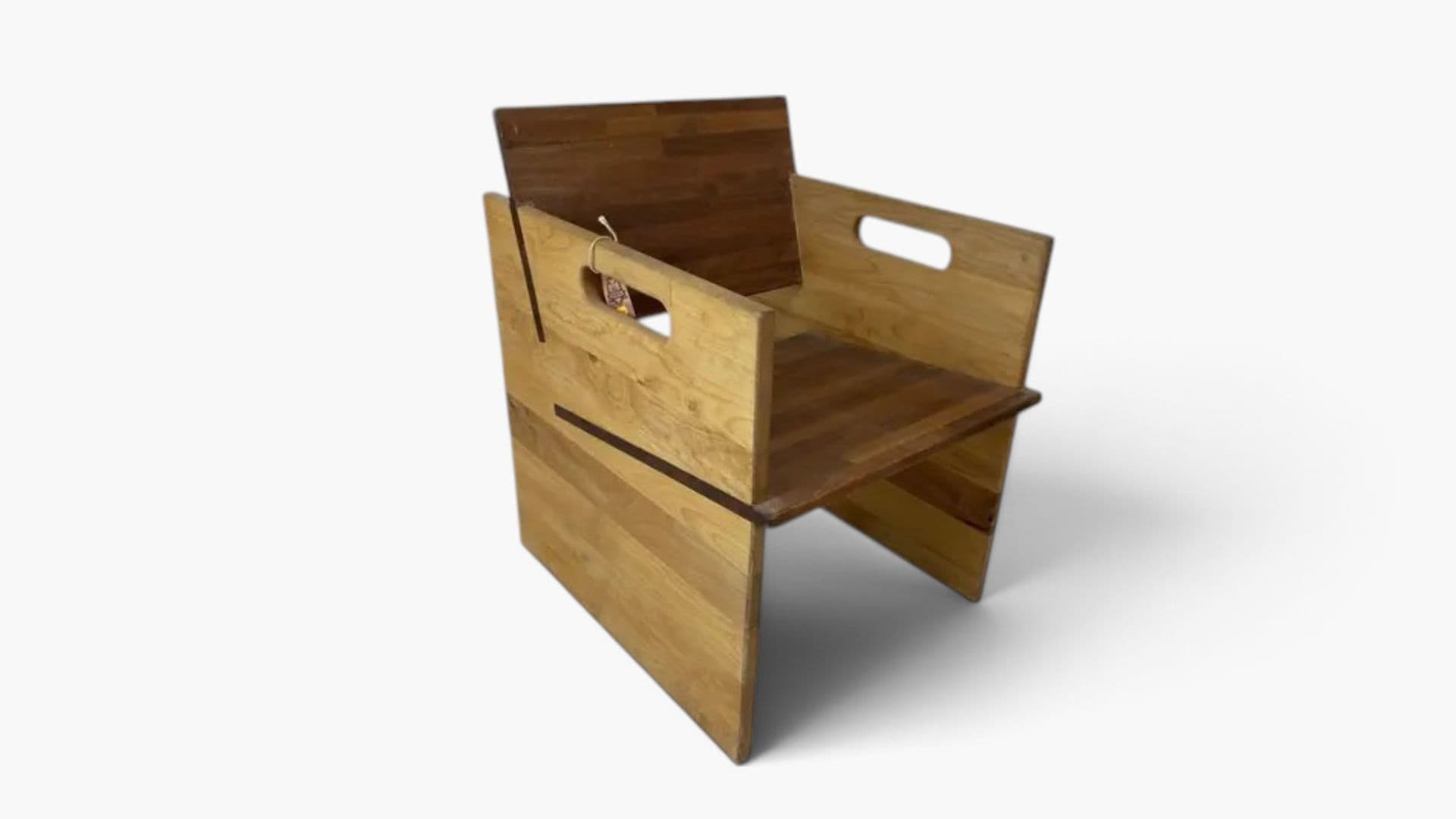 Handgemaakte Gerecyclede Design Stoel van Hardhout Mark 1