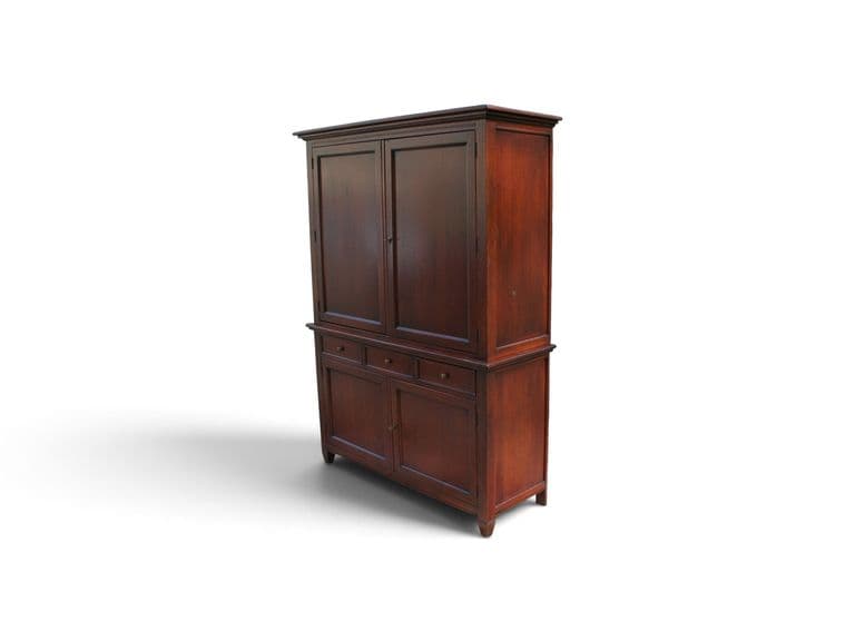 Klassieke tweedeurs buffetkast met 3 laden – donker hout