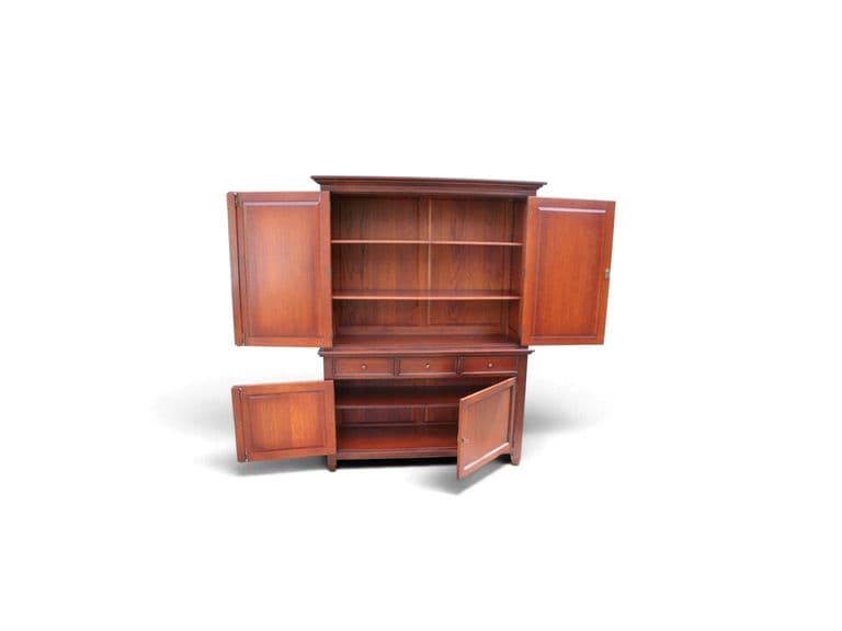 Klassieke tweedeurs buffetkast met 3 laden – donker hout
