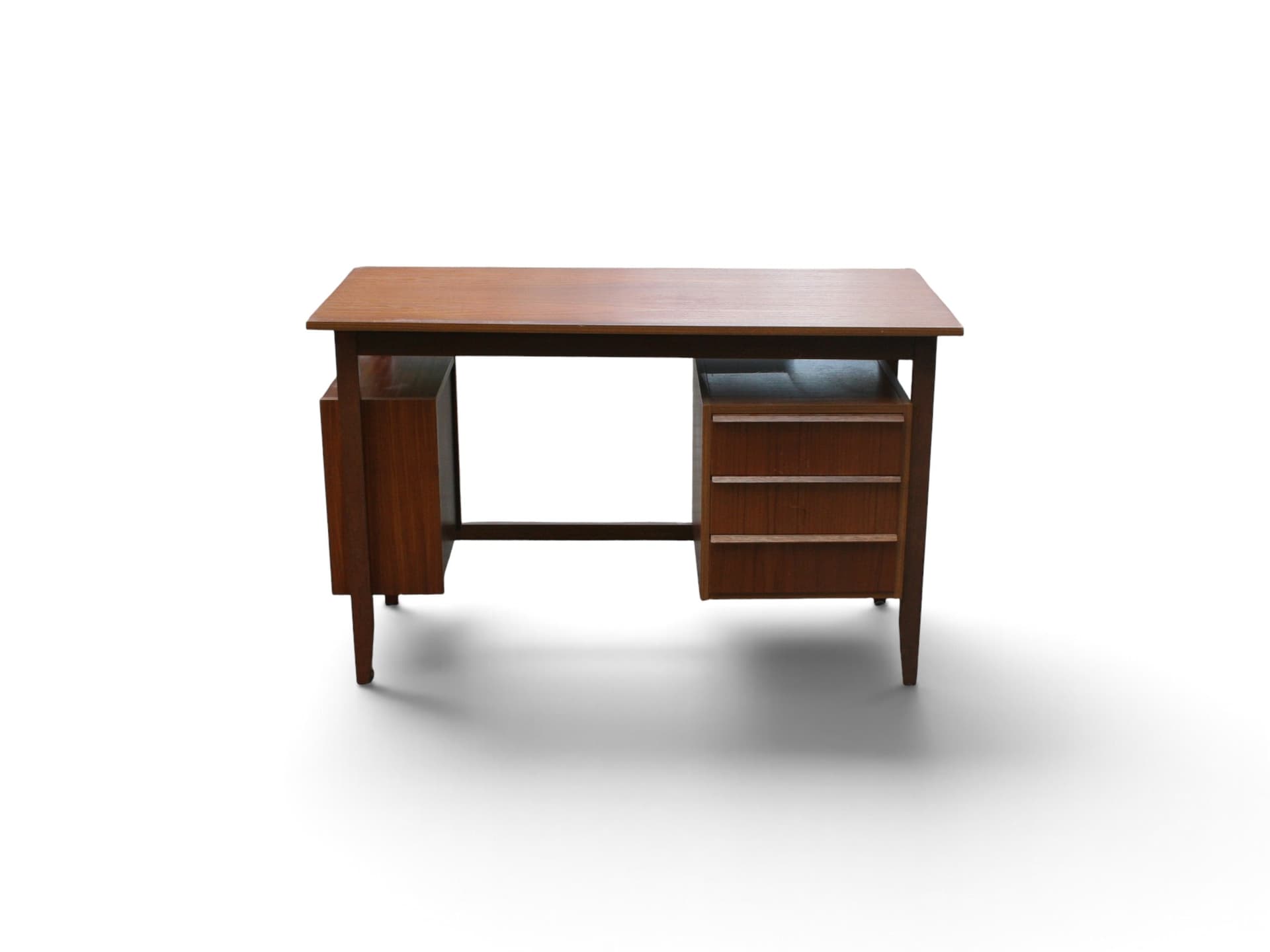 Mid-Century Modern Teak Bureau met Zwevend Blad – Jaren ’60
