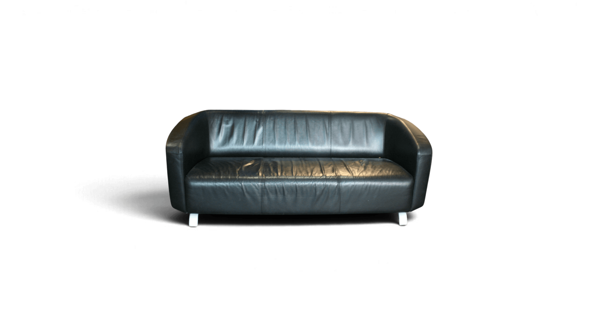 Originele Rolf Benz Designbank – Zwart Leer met Retro Uitstraling