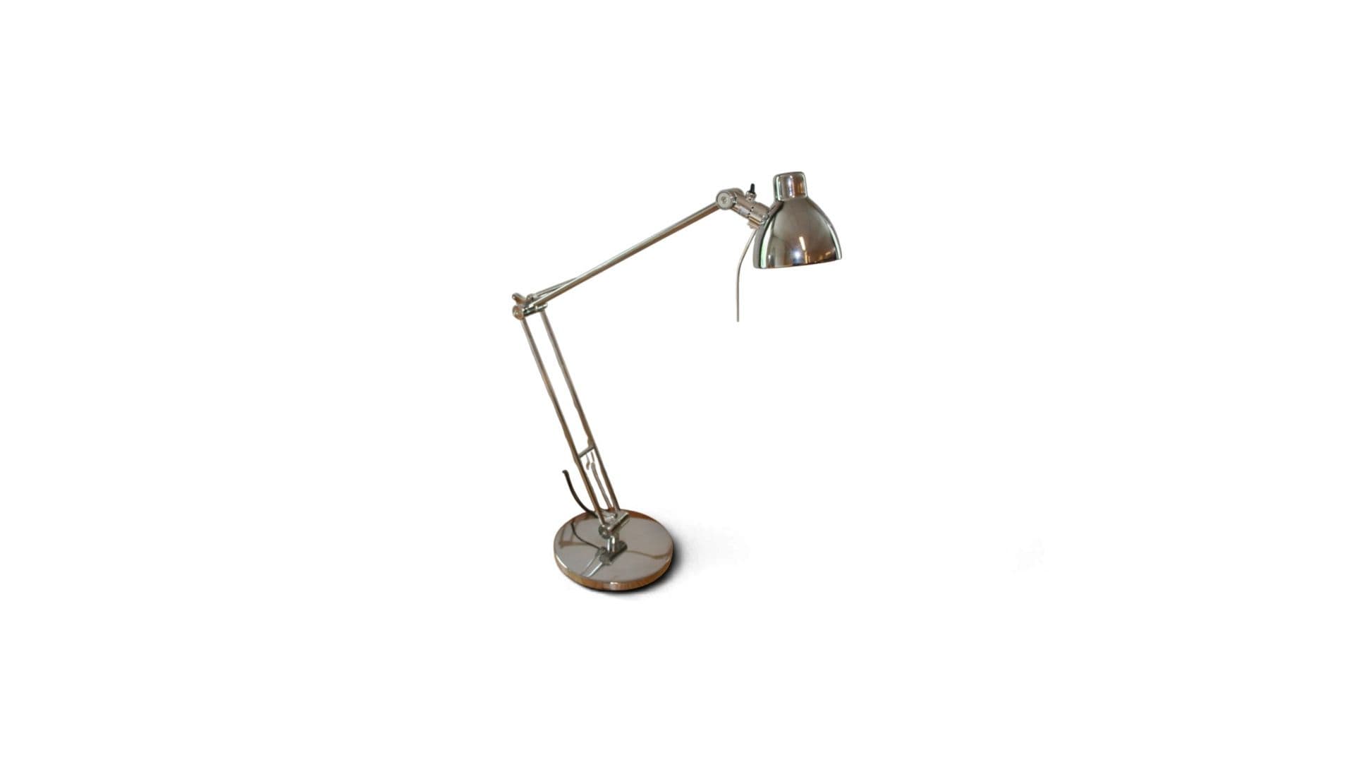Repro Vintage Bureaulamp – Verchroomd Metaal | Goede Staat