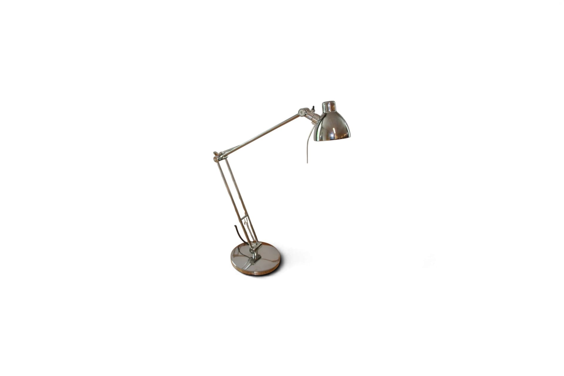 Repro Vintage Bureaulamp – Verchroomd Metaal | Goede Staat
