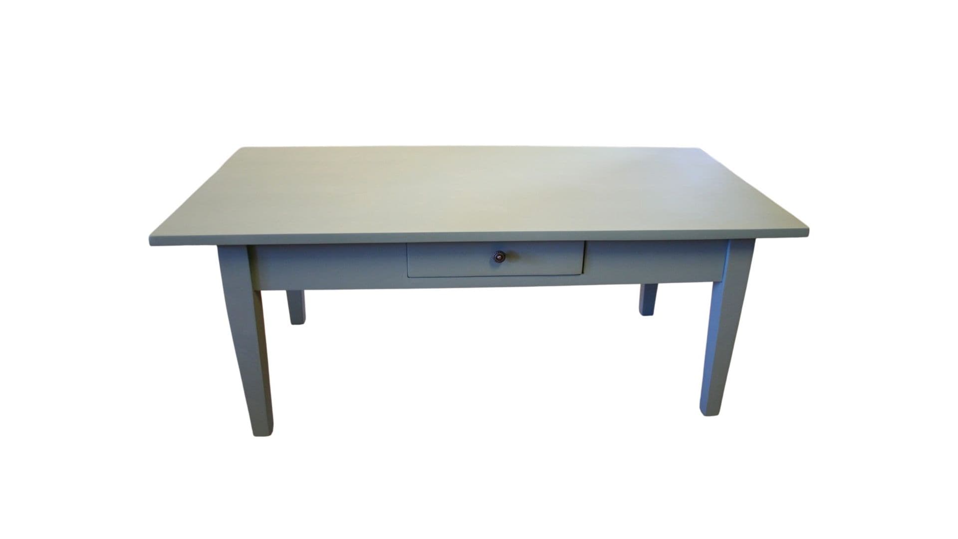 Salontafel – Pastelgroen, met lade, Volledig Gerestaureerd
