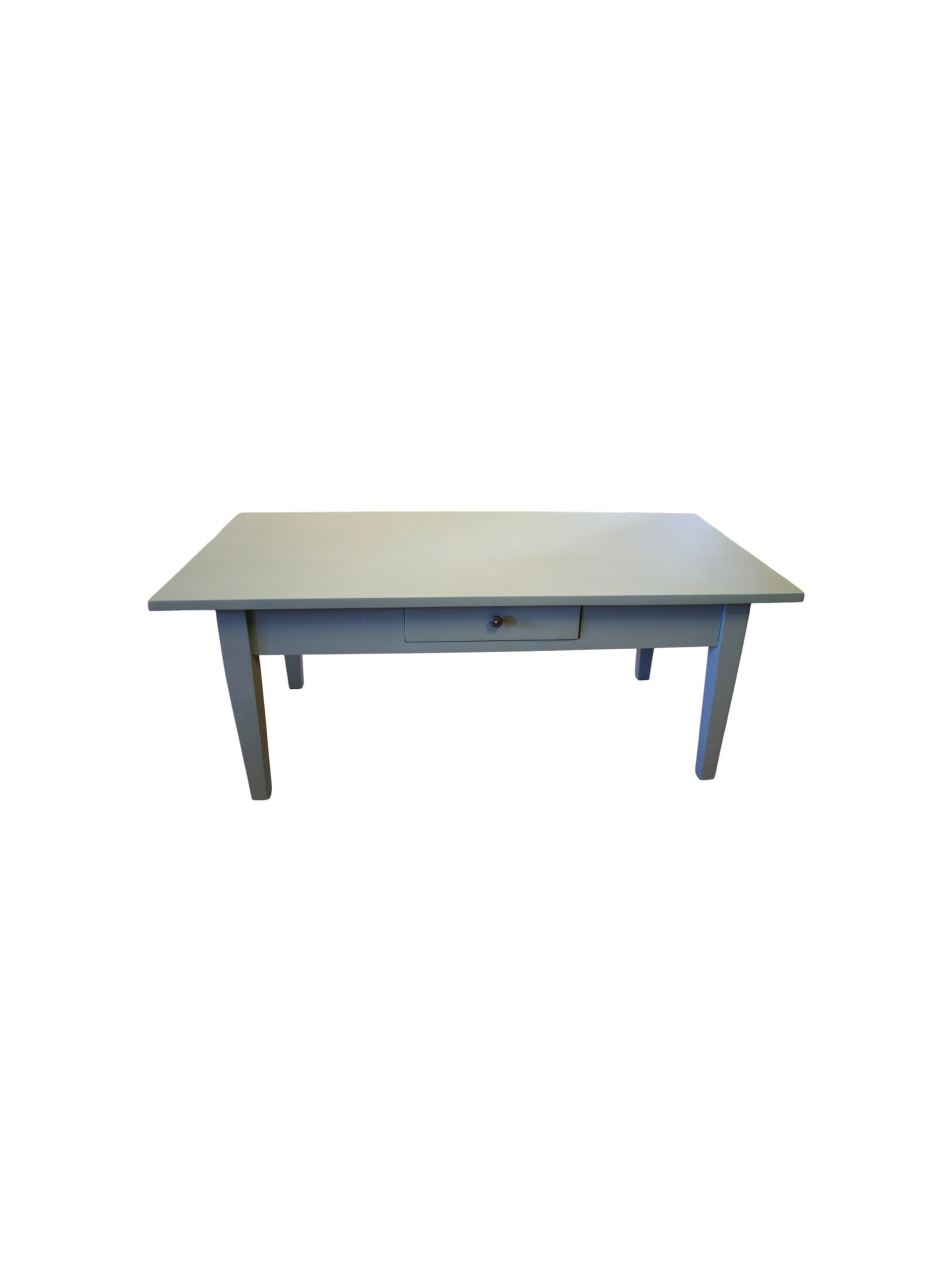 Salontafel – Pastelgroen, met lade, Volledig Gerestaureerd