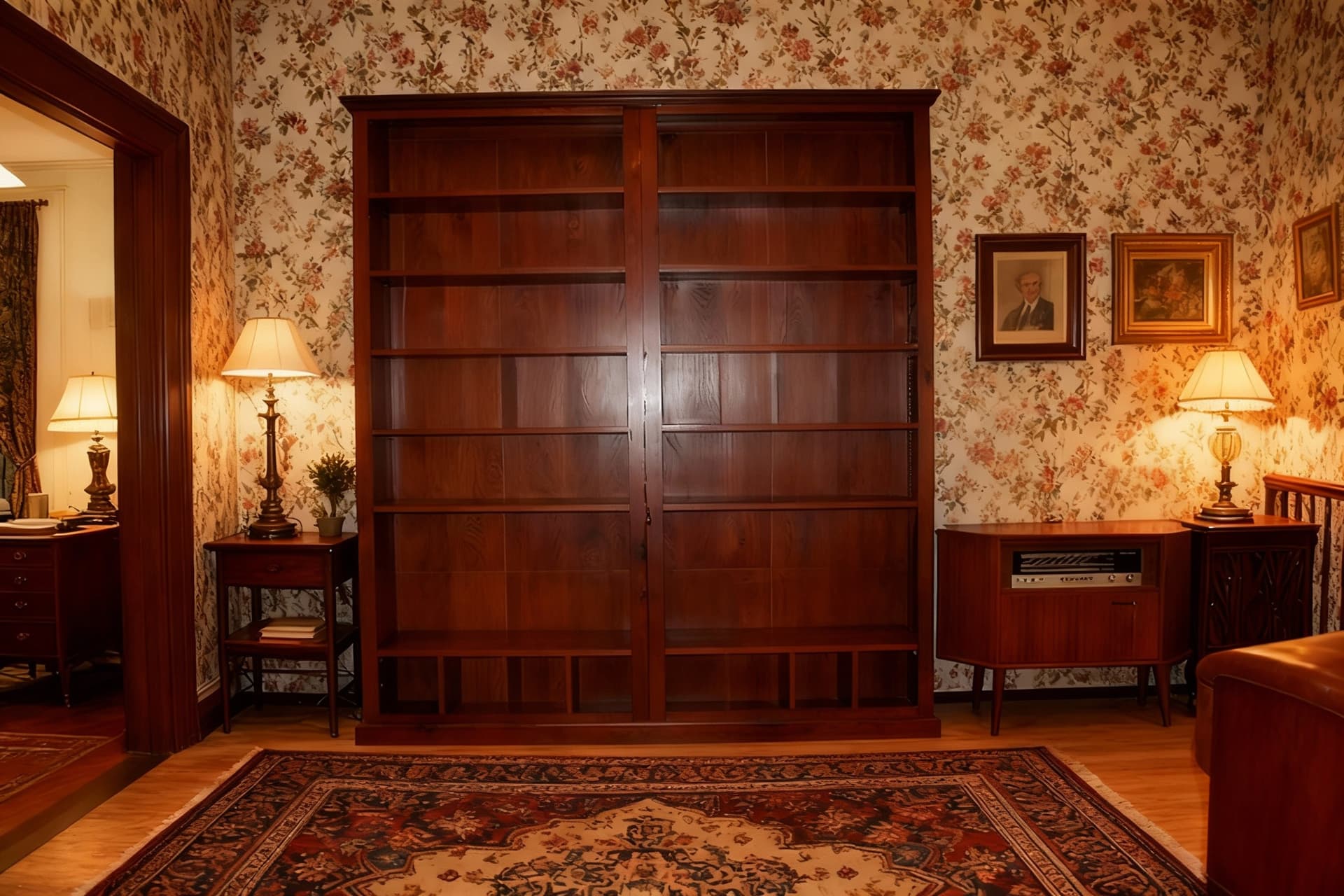 Grote boekenkast Vintage 214 cm breed 241 cm hoog 40cm diep (2 delen).