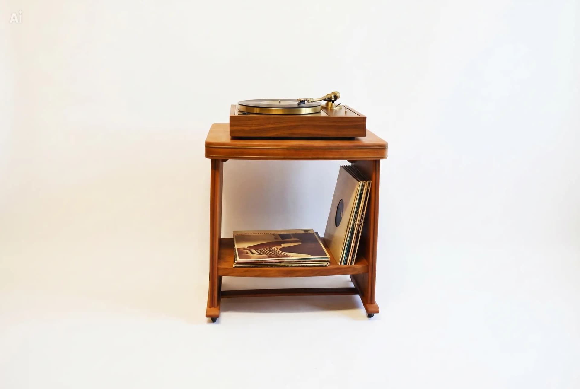 Vintage radio- platenspeler tafel – stijlvol, functioneel en tijdloos