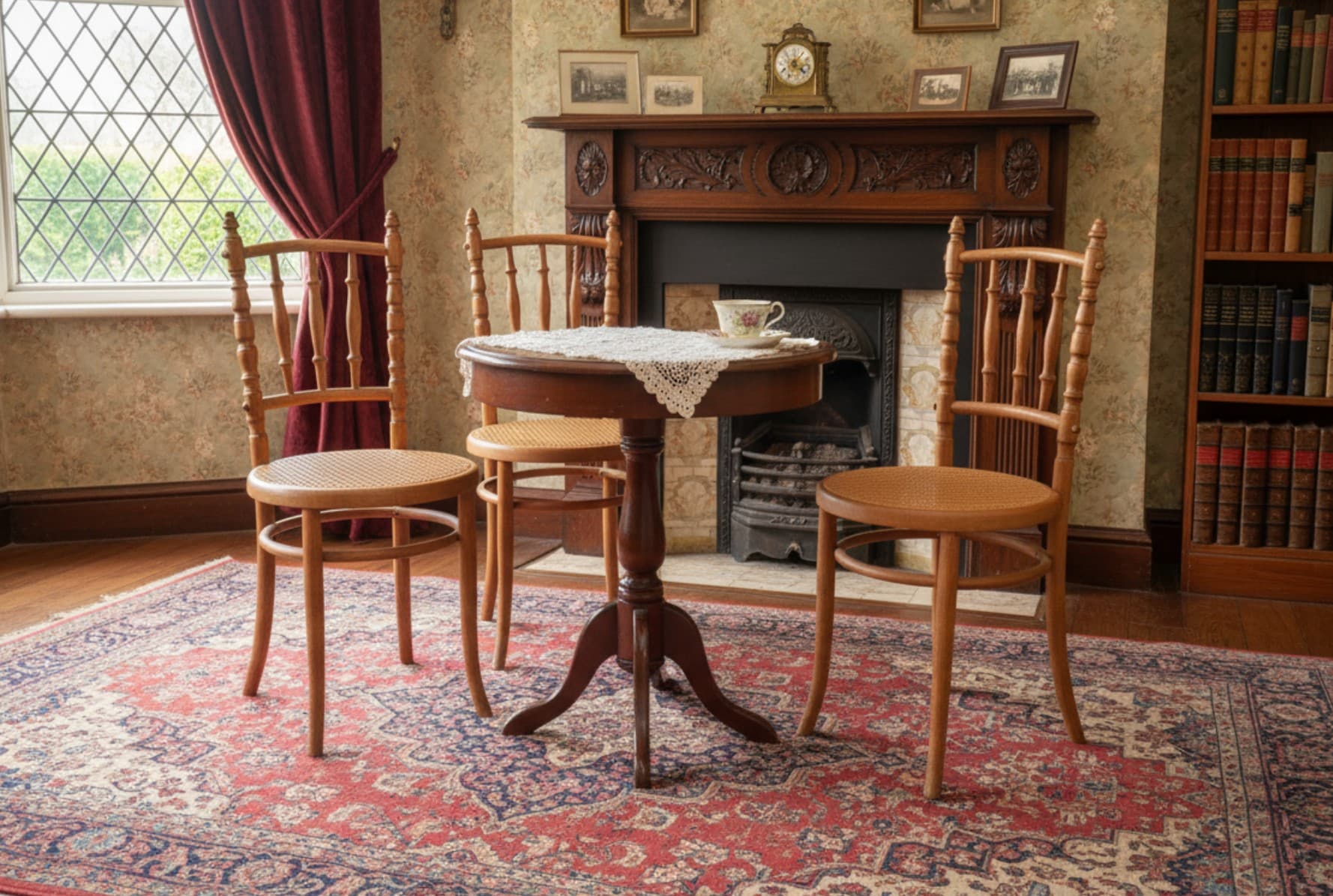 Zeldzame Fischel Bentwood stoelen ca. 1890 set van 3 originele vintage designstoelen (gerestaureerd).